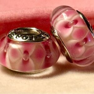 Elegant Pink murano Charms bundle fit Pandora bracelets